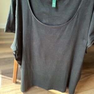 Lauren Ralph Lauren Black Short Sleeve Cotton in size 3X! Not basic, gold trim!